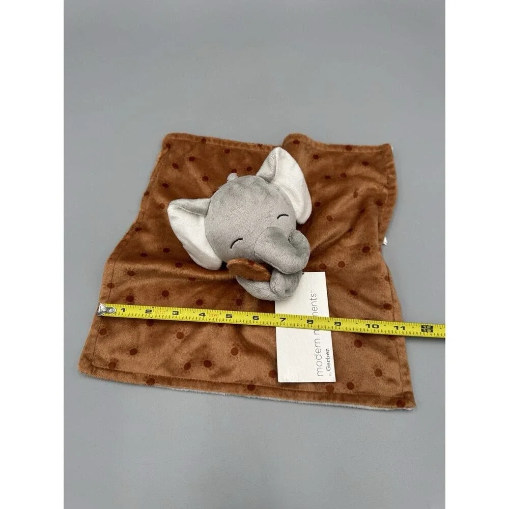 Modern Moments By Gerber Gray Elephant Lovey Plush Baby Brown Security Blanket